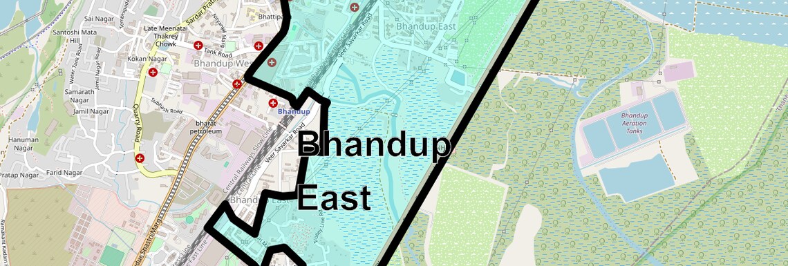 Location Map of Bhandup East, Mumbai