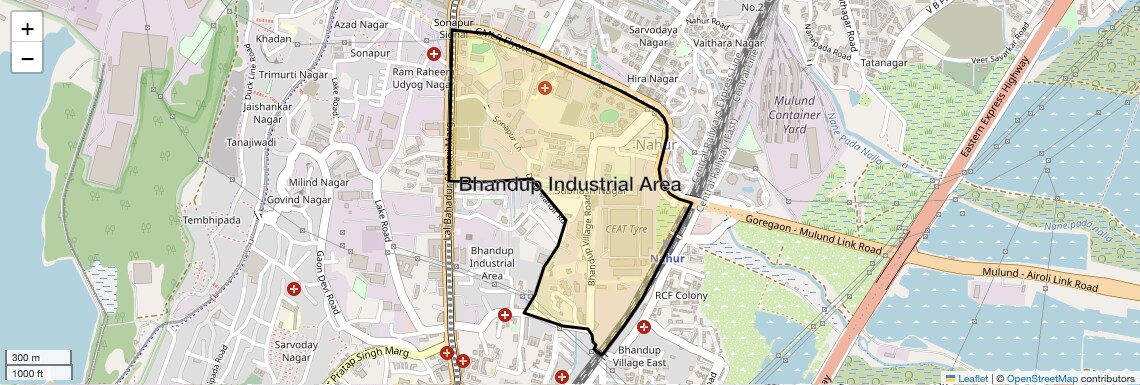 Location Map of Bhandup Industrial Area, Mumbai