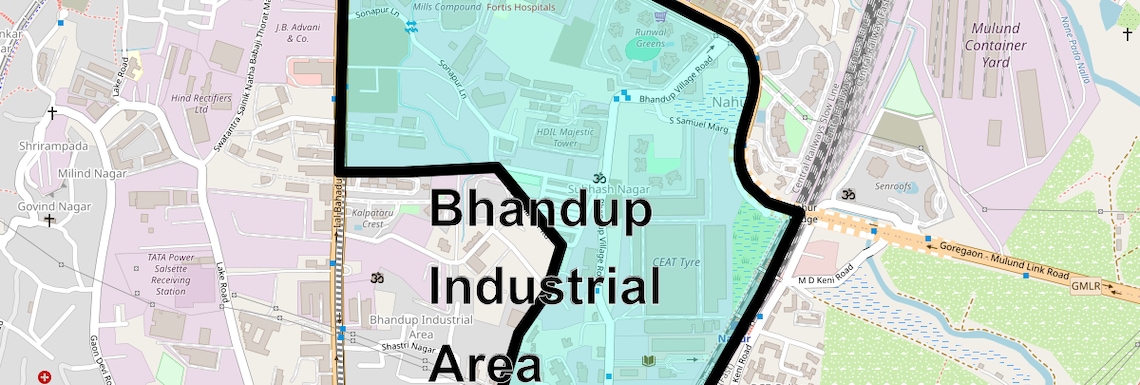 Location Map of Bhandup Industrial Area, Mumbai