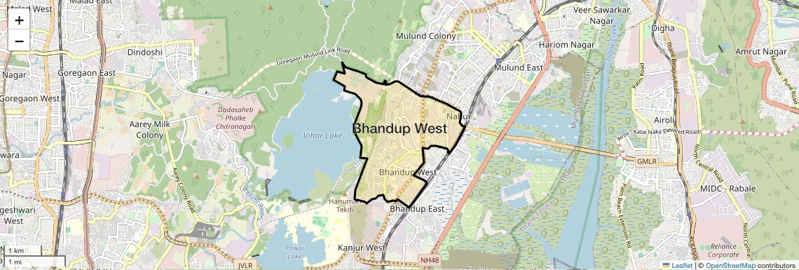 Location Map of Bhandup West, Mumbai
