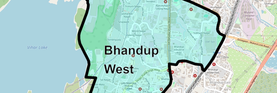 Location Map of Bhandup West, Mumbai
