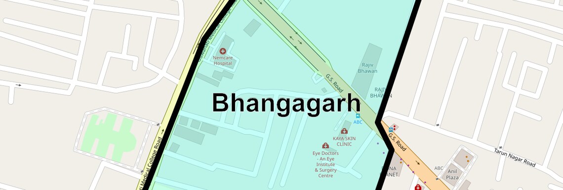 Location Map of Bhangagarh, Guwahati