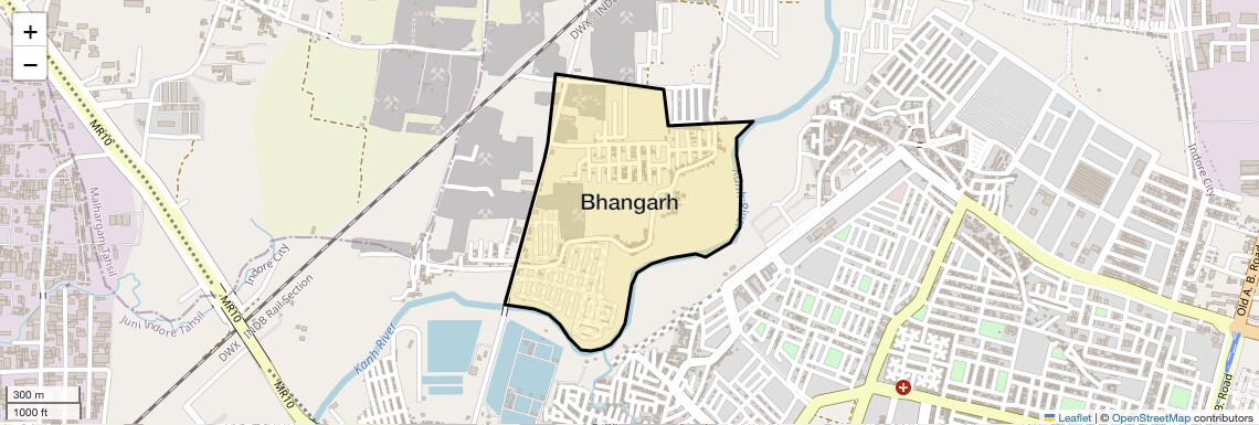 Location Map of Bhangarh, Indore