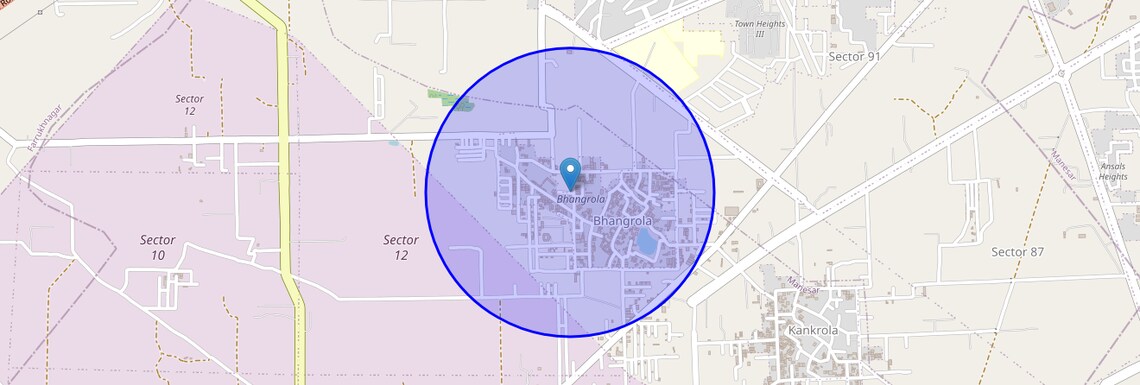Location Map of Bhangrola, Gurgaon