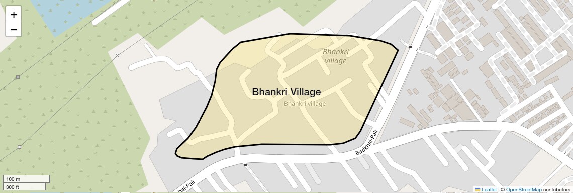 Location Map of Bhankri Village, Faridabad