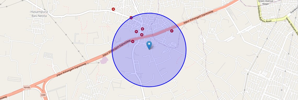 Location Map of Bhankrota, Jaipur