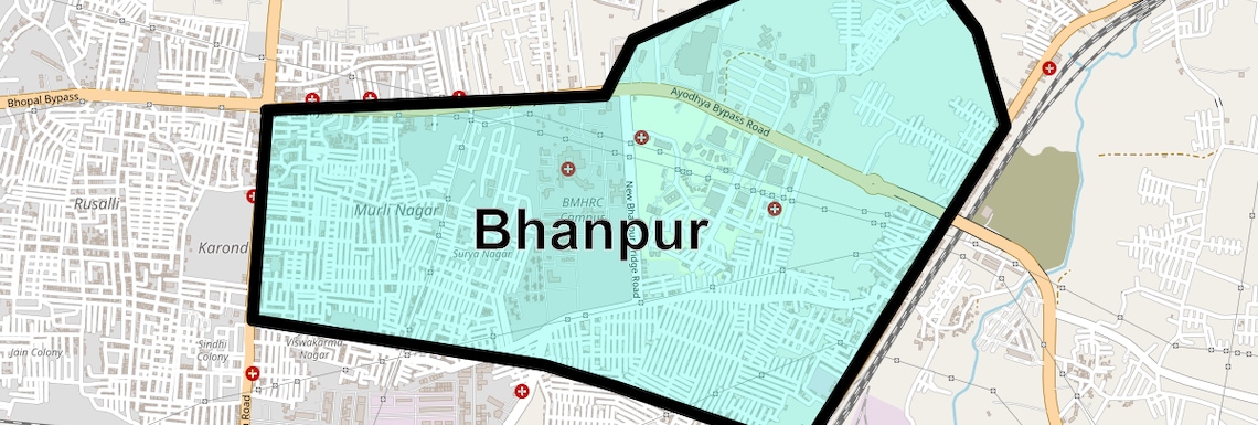 Location Map of Bhanpur, Bhopal