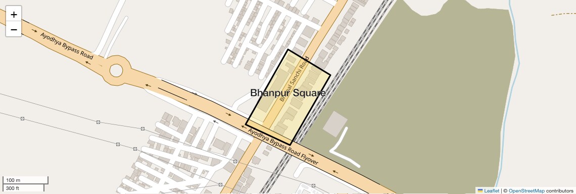 Location Map of Bhanpur Square, Bhopal