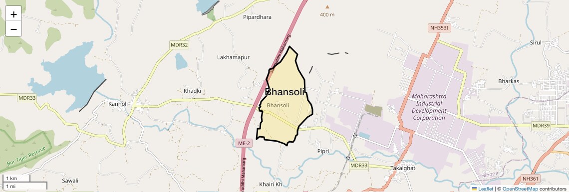 Location Map of Bhansoli, Nagpur