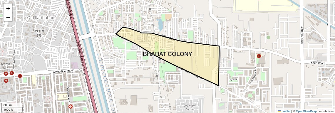 Location Map of BHARAT COLONY, Faridabad