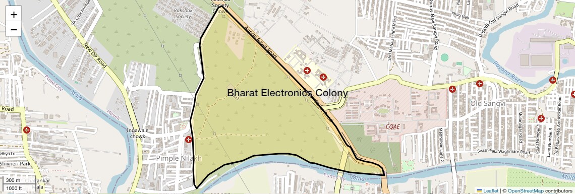 Location Map of Bharat Electronics Colony, Pune