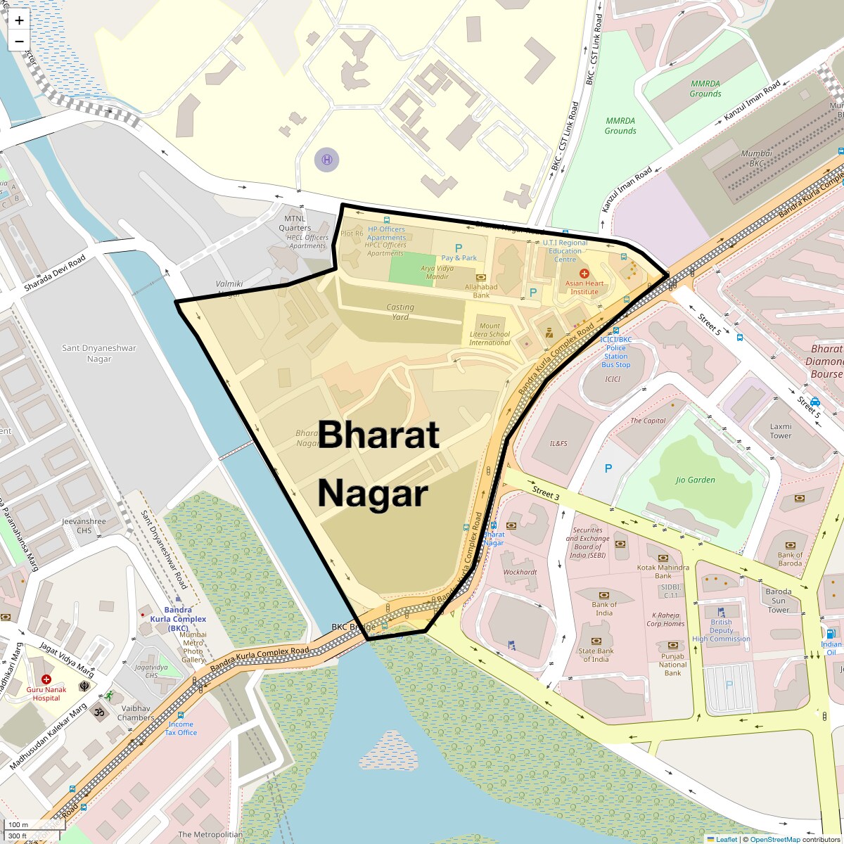 Location Map of Bharat Nagar, Mumbai