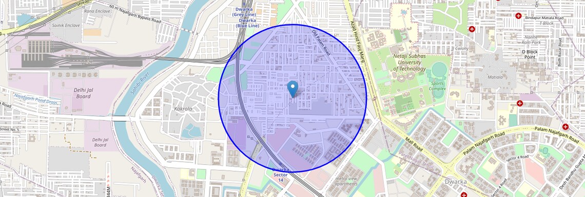 Location Map of Bharat Vihar, Delhi