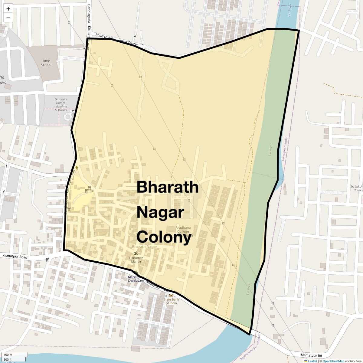 Location Map of Bharath Nagar Colony, Hyderabad