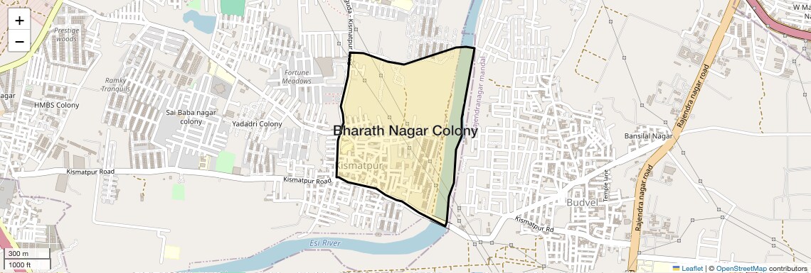 Location Map of Bharath Nagar Colony, Hyderabad
