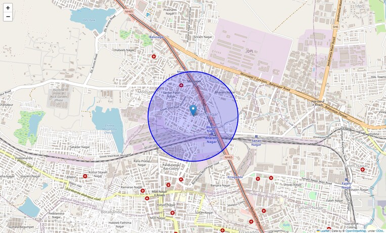 Location Map of Bharath Nagar Colony