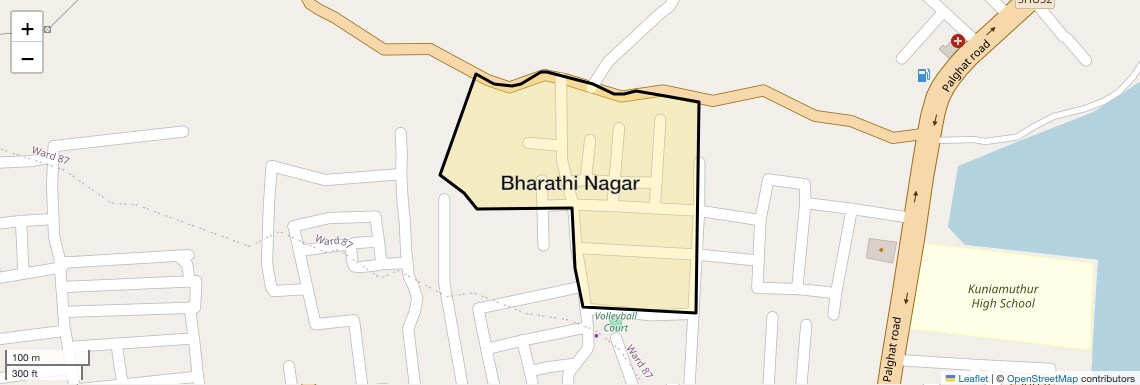 Location Map of Bharathi Nagar, Coimbatore