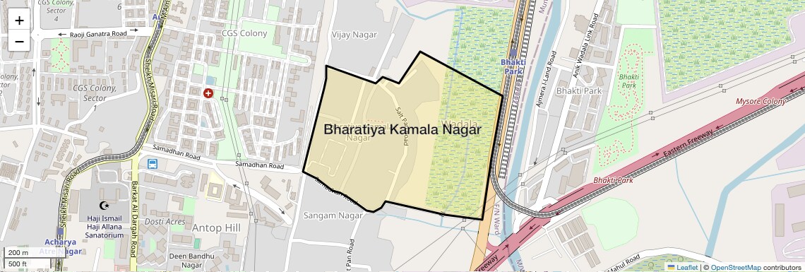 Location Map of Bharatiya Kamala Nagar, Mumbai