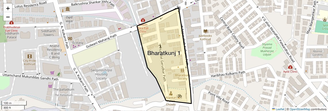Location Map of Bharatkunj 1, Pune