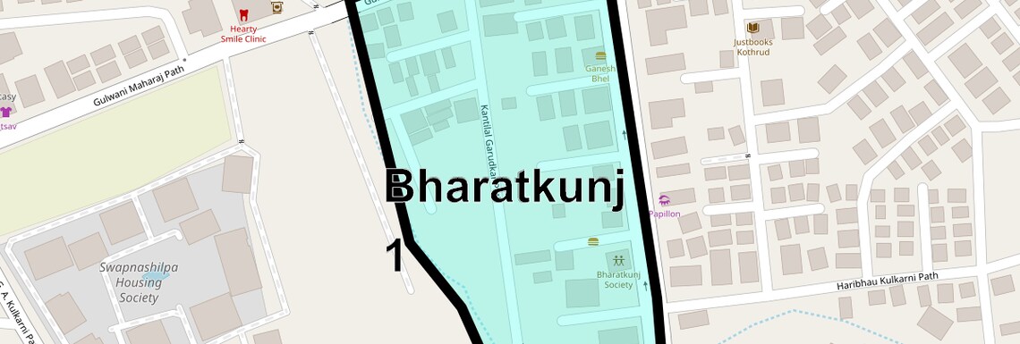 Location Map of Bharatkunj 1, Pune