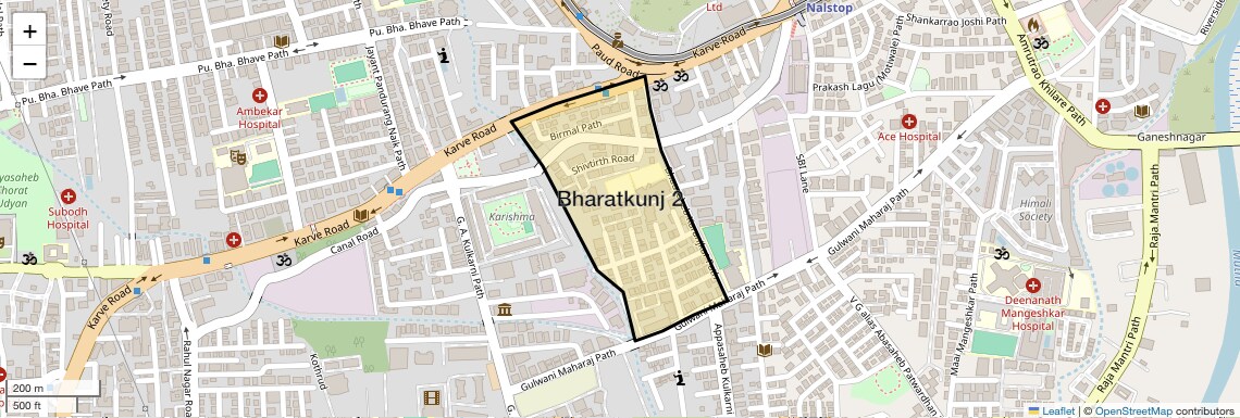 Location Map of Bharatkunj 2, Pune