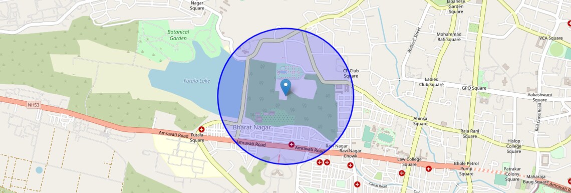 Location Map of Bharatnagar, Nagpur