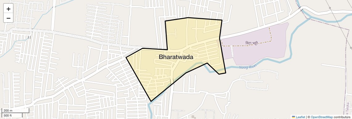 Location Map of Bharatwada, Nagpur