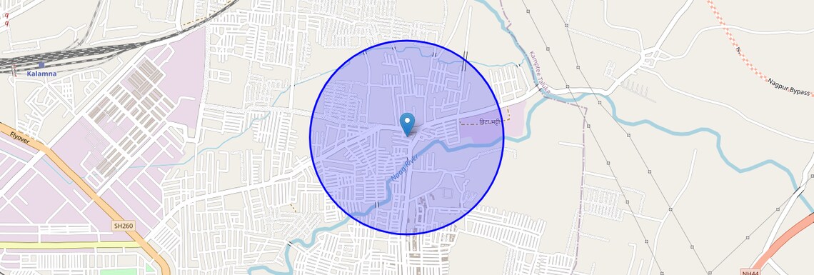Location Map of Bharatwada, Nagpur
