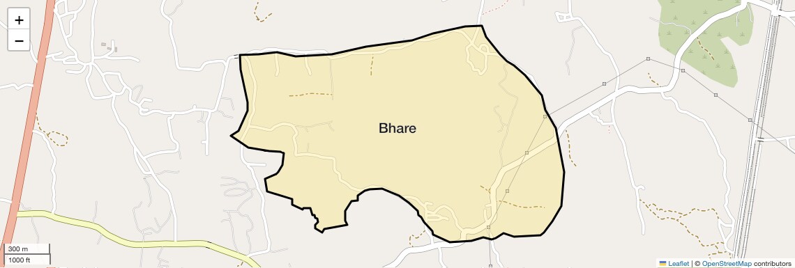 Location Map of Bhare, Thane