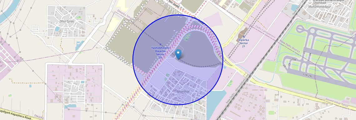 Location Map of Bharthal, Delhi