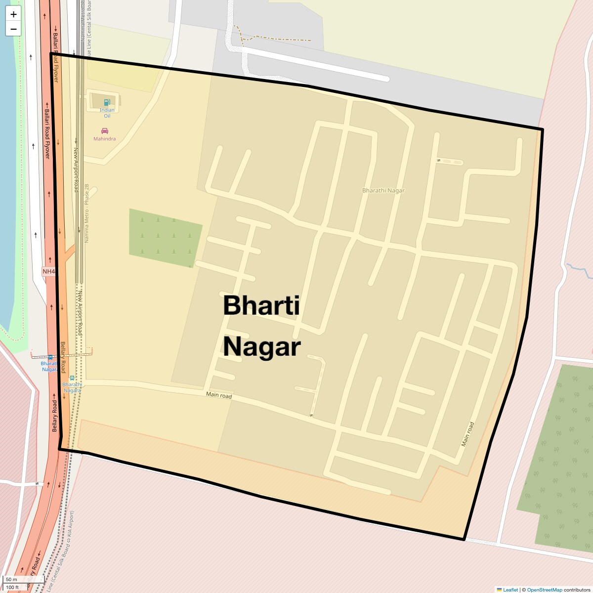 Location Map of Bharti Nagar, Bangalore