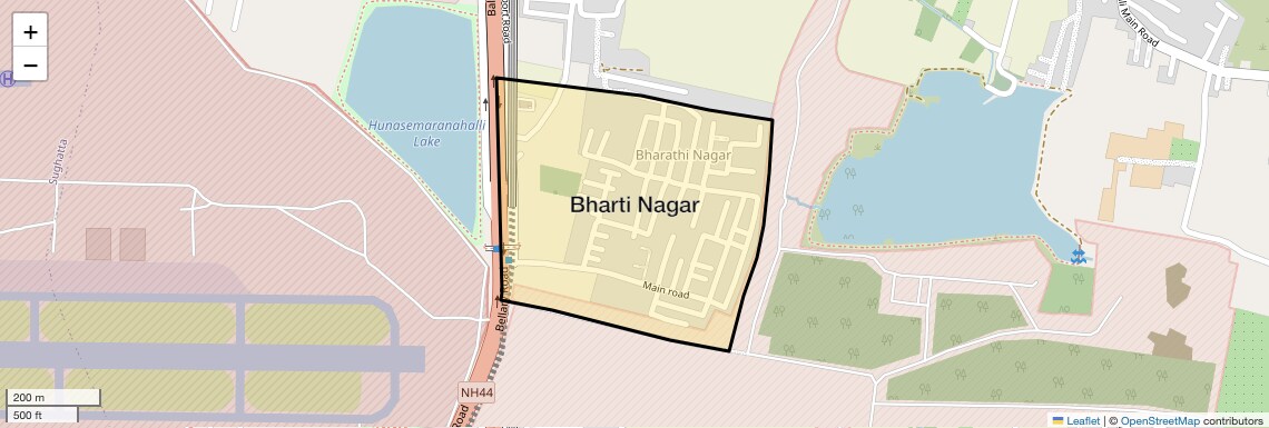 Location Map of Bharti Nagar, Bangalore