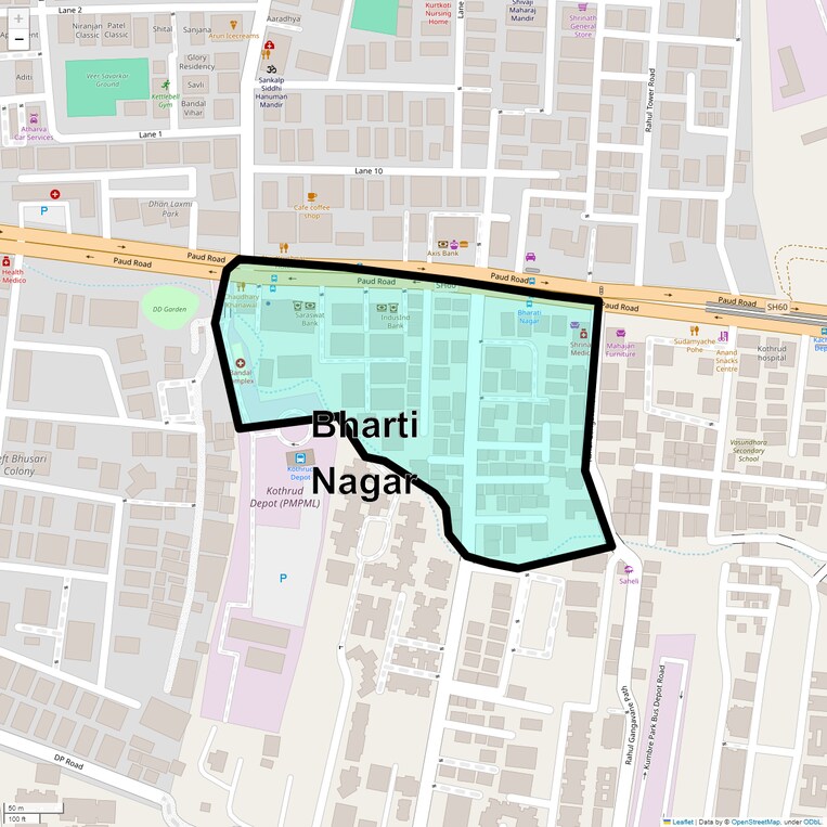 Location Map of Bharti Nagar