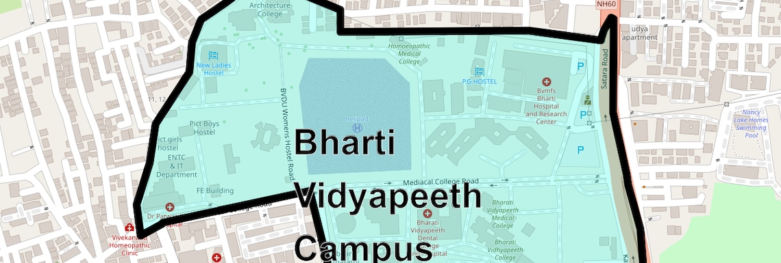 Location Map of Bharti Vidyapeeth Campus, Pune
