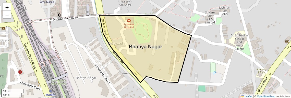 Location Map of Bhatiya Nagar, Mumbai