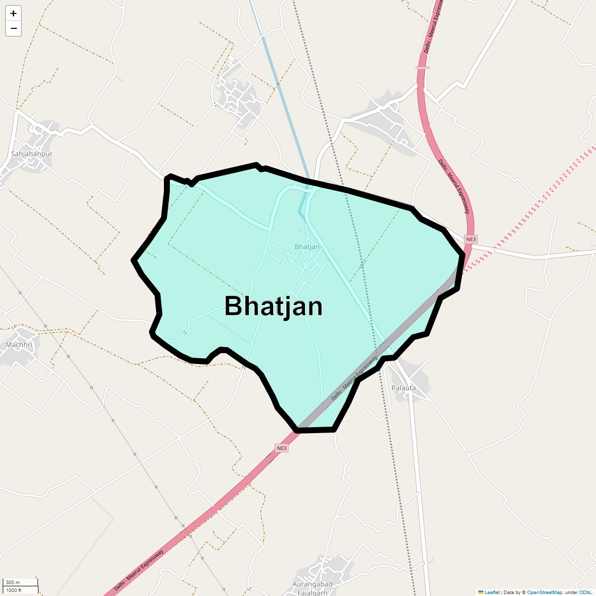 Location Map of Bhatjan, Ghaziabad
