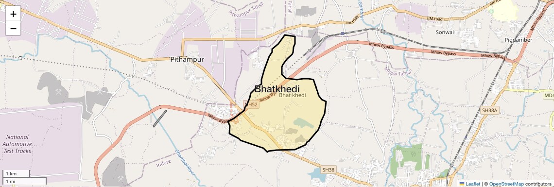 Location Map of Bhatkhedi, Indore