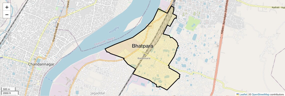 Location Map of Bhatpara, Kolkata