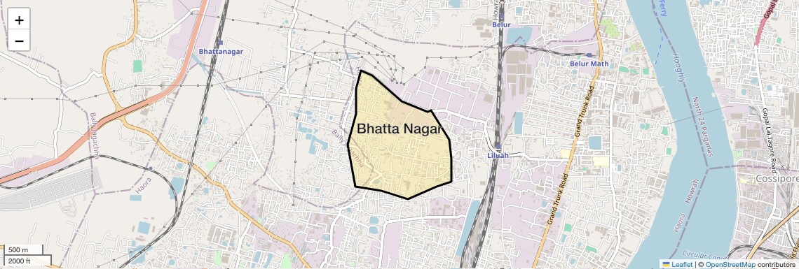 Location Map of Bhatta Nagar, Kolkata