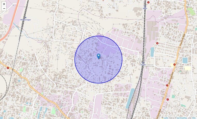 Location Map of Bhatta Nagar