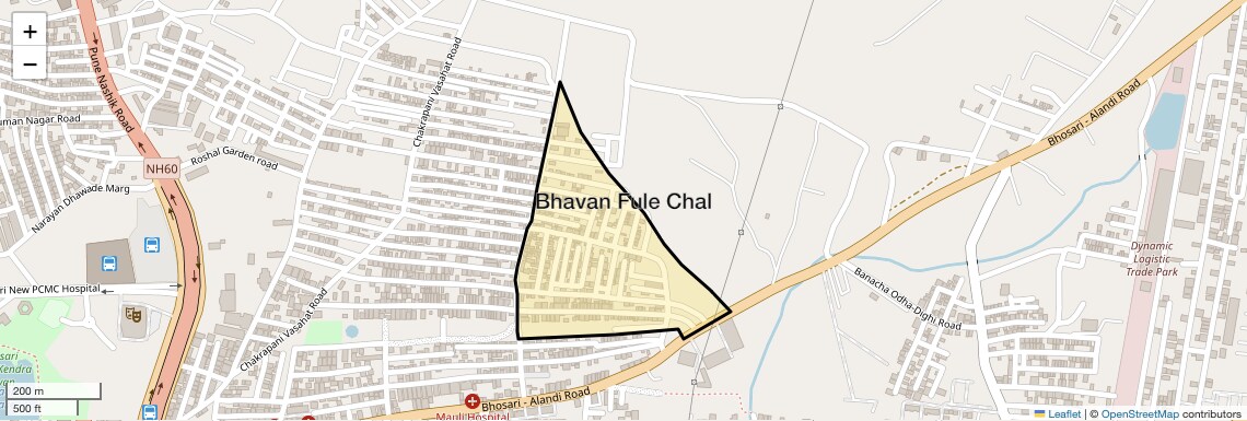 Location Map of Bhavan Fule Chal, Pune