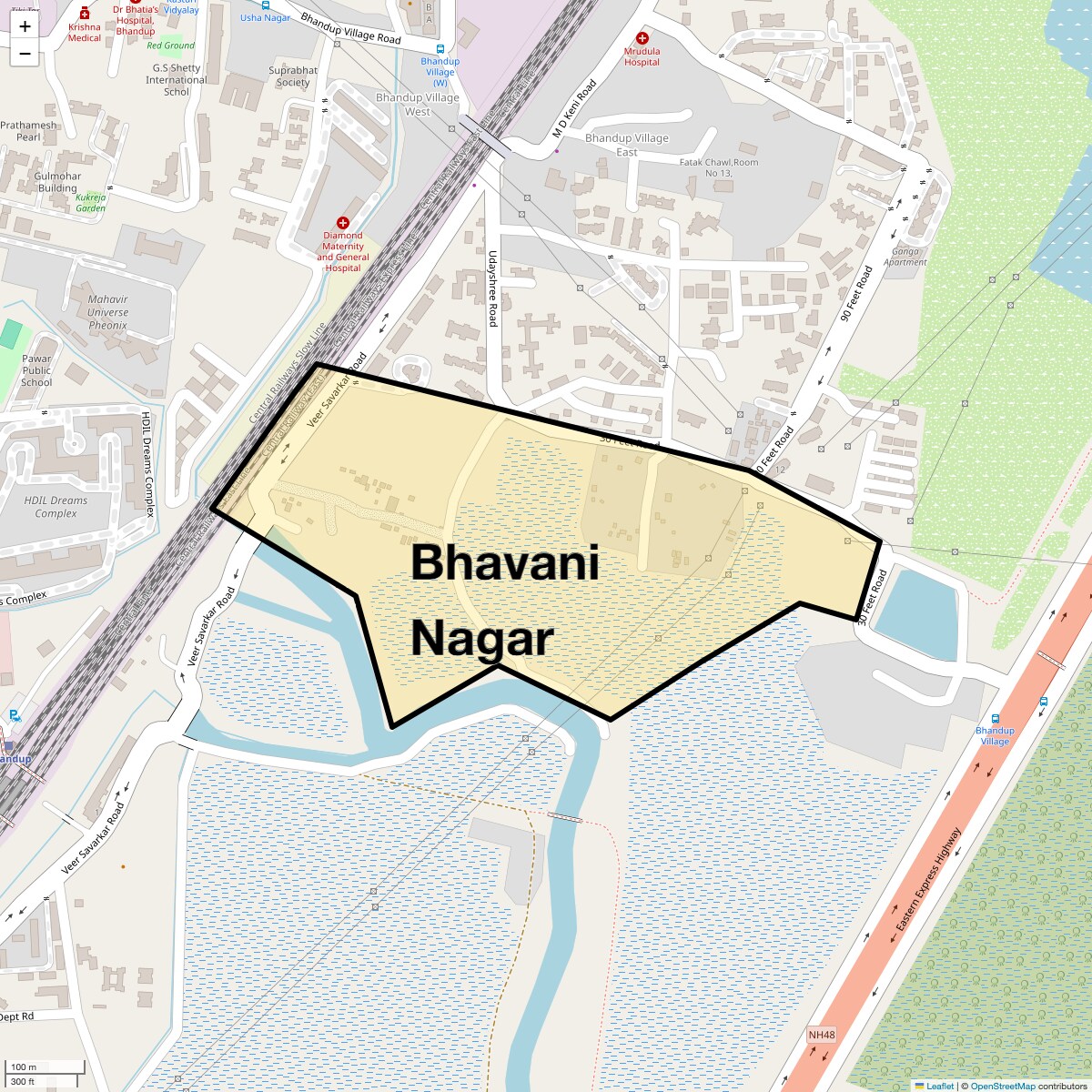Location Map of Bhavani Nagar, Mumbai