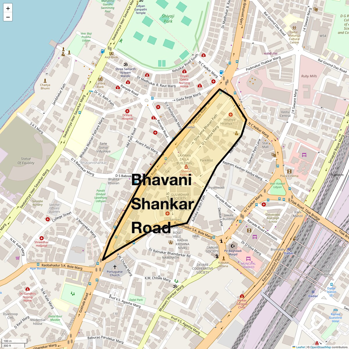 Check Time Travel of Bhavani Shankar Road, Mumbai