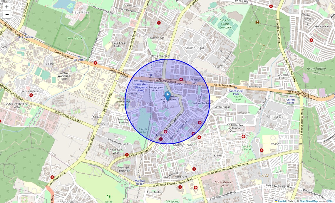 Location Map of Bhavishyanidhi Enclave, Delhi
