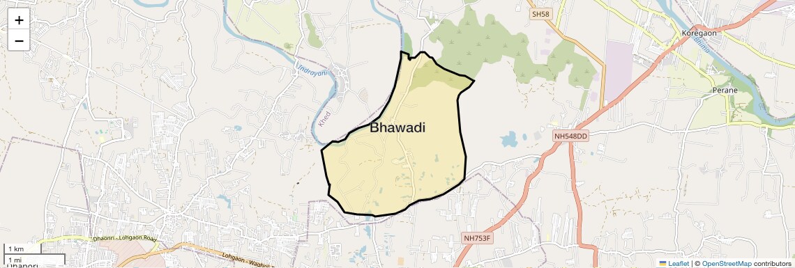Location Map of Bhawadi, Pune