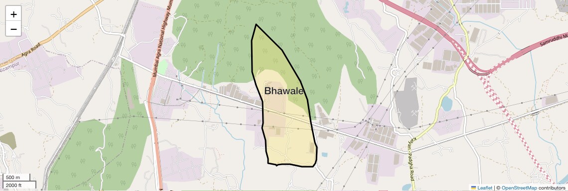 Location Map of Bhawale, Thane