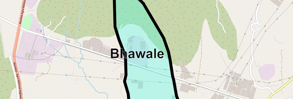 Location Map of Bhawale, Thane