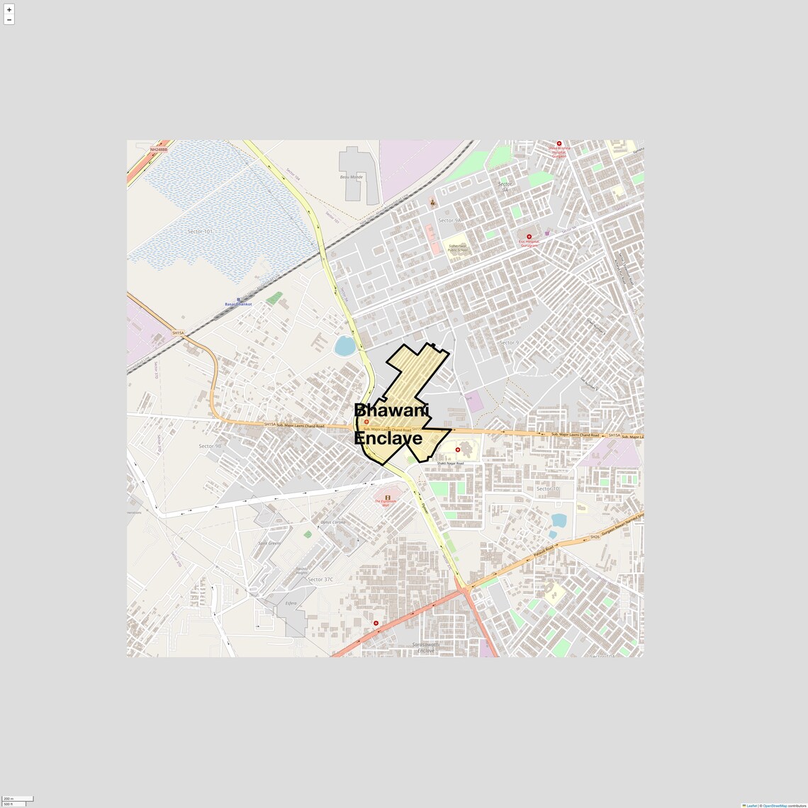 Location Map of Bhawani Enclave, Gurgaon