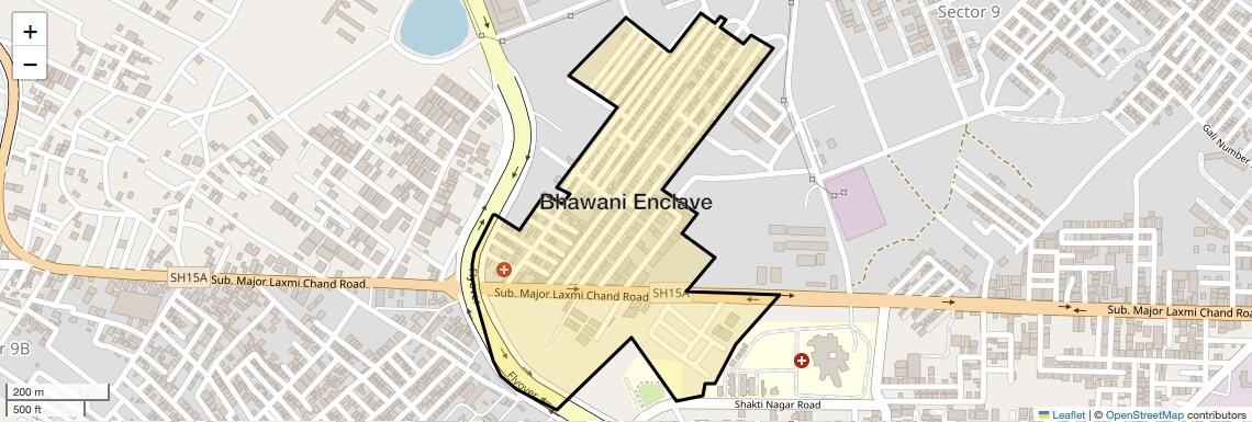 Location Map of Bhawani Enclave, Gurgaon