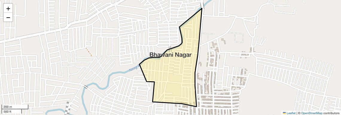 Location Map of Bhawani Nagar, Nagpur